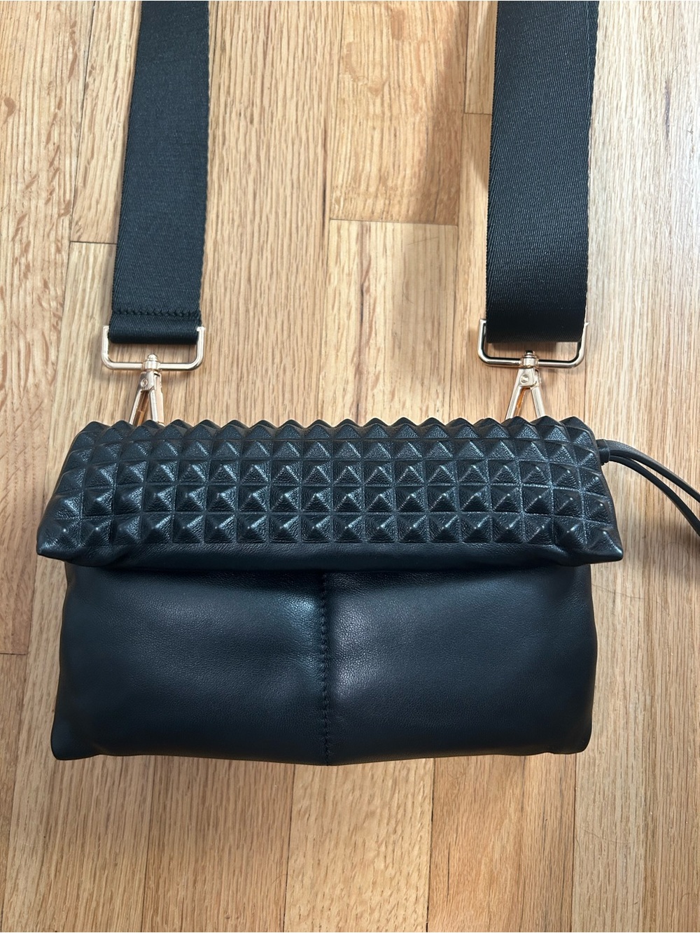 Allsaints Ezra Pin Studded Leather Crossbody - Black - Picture 9 of 11